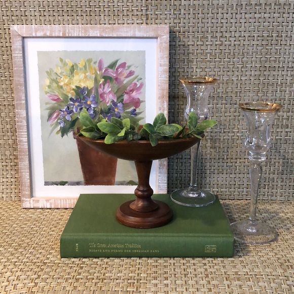 Wood Framed Spring Floral Bouquet In Vase Picture - Picture 3 of 12